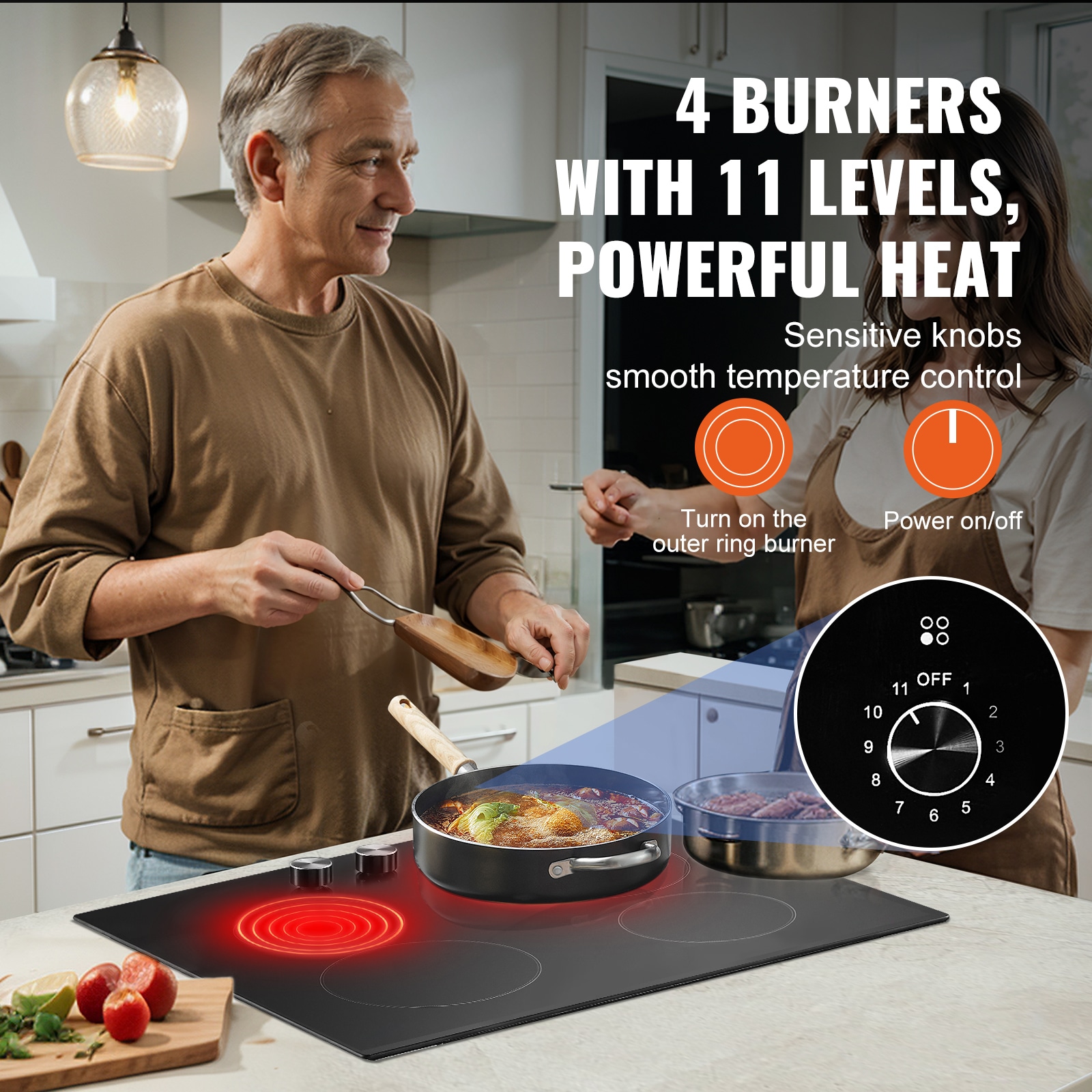 Built-in Electric Radiant Ceramic Cooktop With 4 Cooking Zones_voghion.com